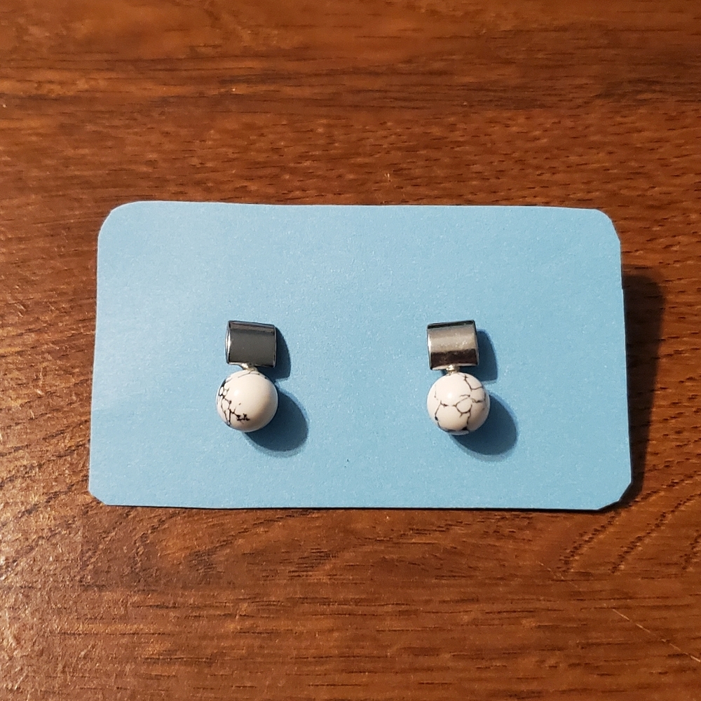 2/$20 Small Marbled Stud Earrings